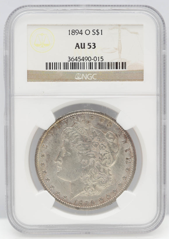 1894-O $1 Morgan Silver Dollar NGC AU53