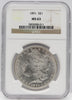 1891 $1 Morgan Silver Dollar NGC MS63