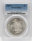 1887-S $1 Morgan Silver Dollar PCGS MS63