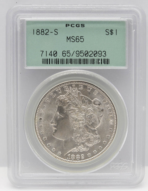 1882-S $1 Morgan Silver Dollar PCGS MS65 OGH