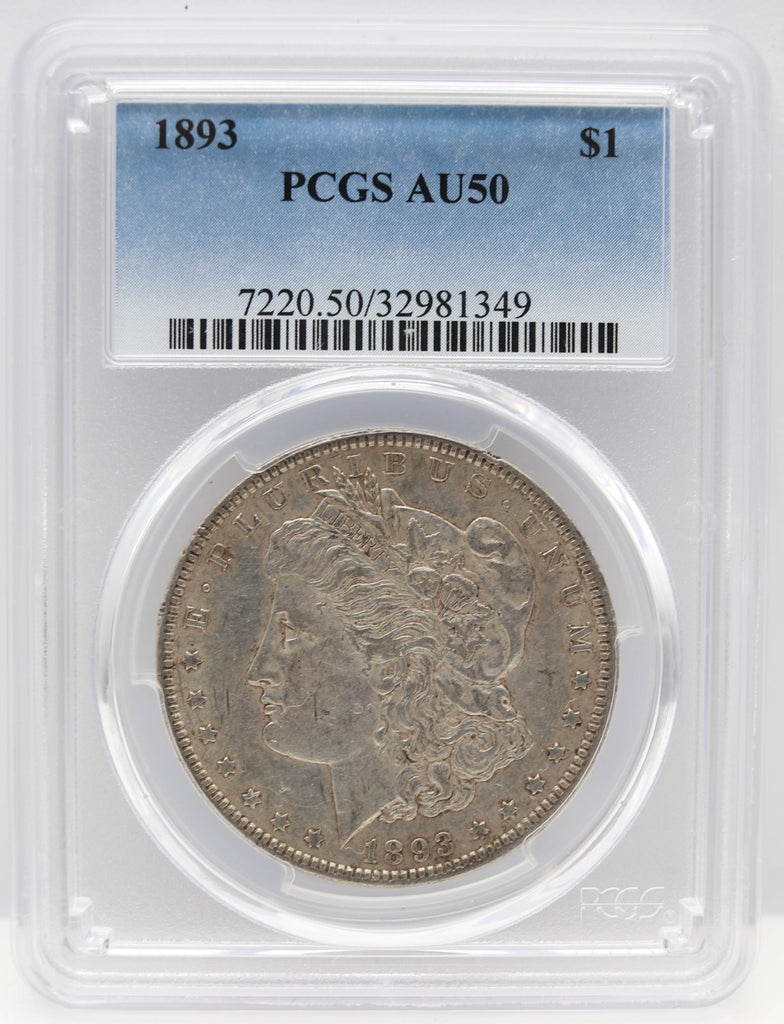 1893 $1 Morgan Silver Dollar PCGS AU50