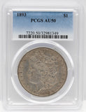 1893 $1 Morgan Silver Dollar PCGS AU50