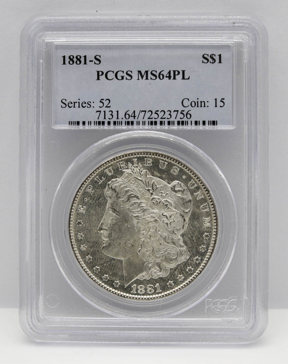 1881-S $1 Morgan Silver Dollar PCGS MS64PL
