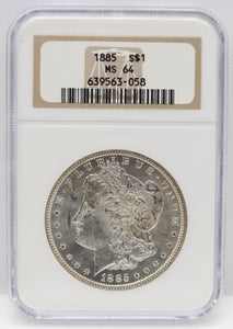 1885 $1 Morgan Silver Dollar NGC MS64