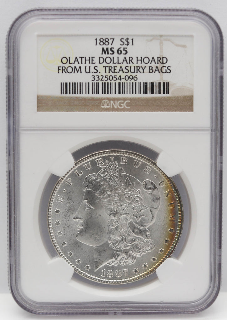 1887 $1 Morgan Silver Dollar NGC MS65