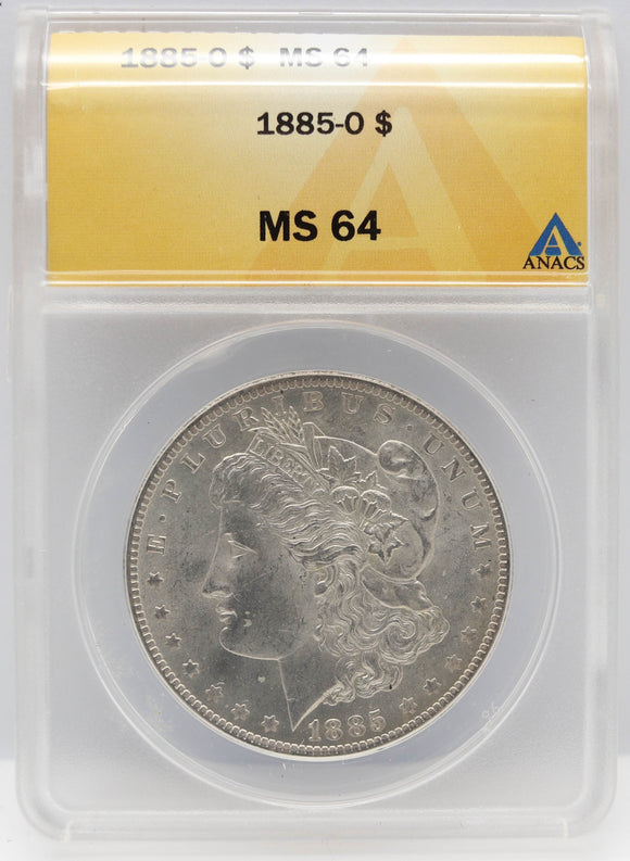 1885-O $1 Morgan Silver Dollar ANACS MS64