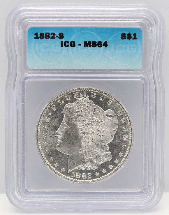 1882-S $1 Morgan Silver Dollar ICG MS64