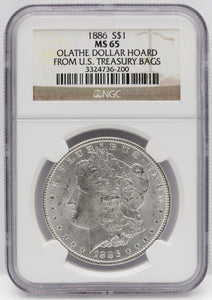 1886 $1 Morgan Silver Dollar NGC MS65