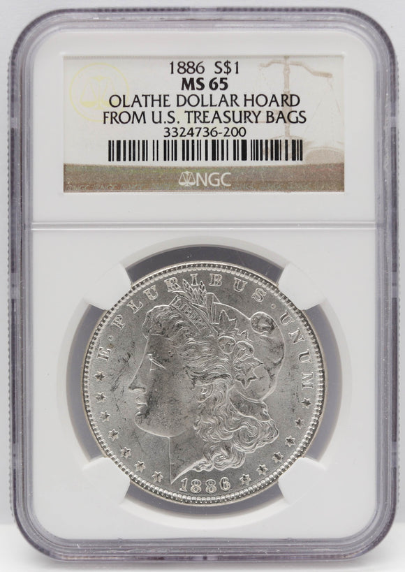 1886 $1 Morgan Silver Dollar NGC MS65