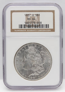 1887-O $1 Morgan Silver Dollar NGC MS64
