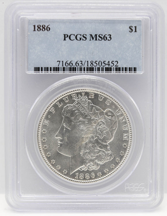 1886 $1 Morgan Silver Dollar PCGS MS63