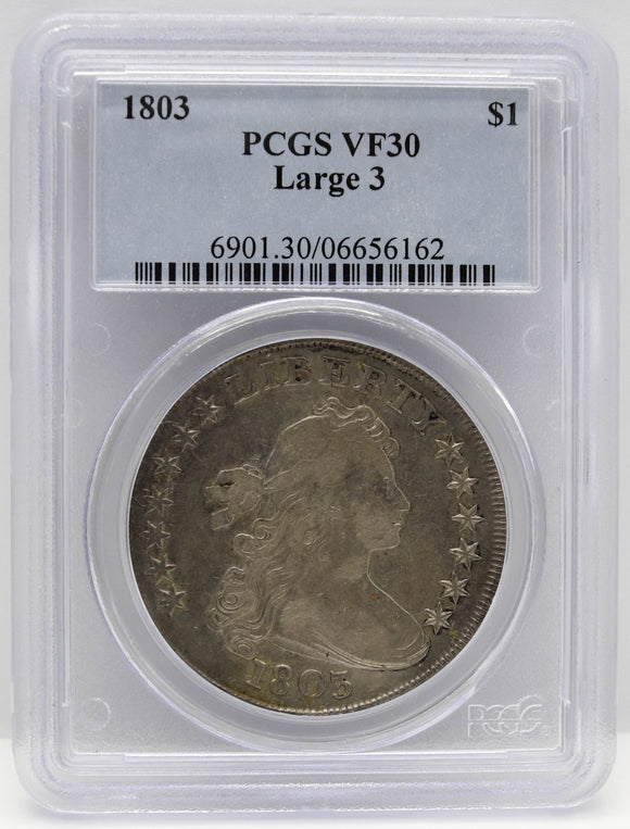 1803 $1 Flowing Hair Large 3 PCGS VF30