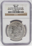 1887 $1 Morgan Silver Dollar NGC MS65