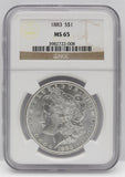1883 $1 Morgan Silver Dollar NGC MS65