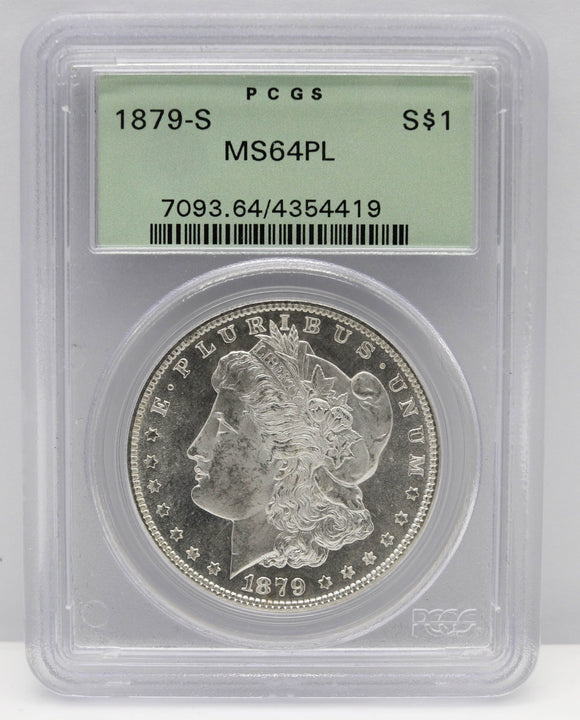1879-S $1 Morgan Silver Dollar PCGS MS64 PL OGH