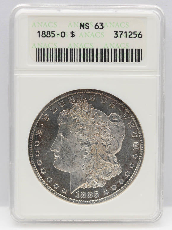 1885-O $1 Morgan Silver Dollar ANACS MS63