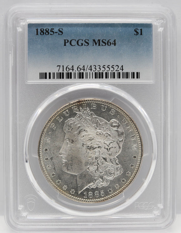 1885-S $1 Morgan Silver Dollar PCGS MS64