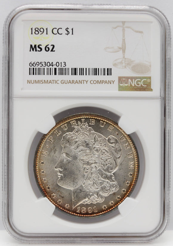 1891-CC $1 Morgan Silver Dollar NGC MS62