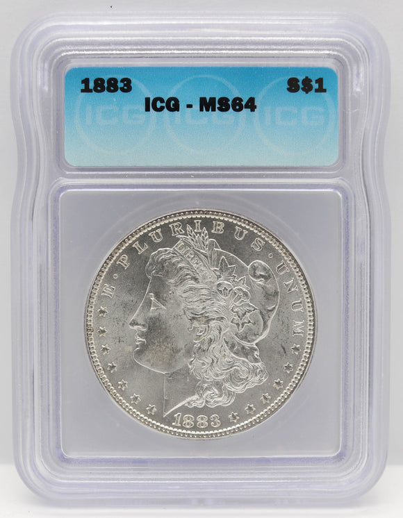 1883 $1 Morgan Silver Dollar ICG MS64