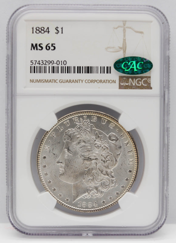 1884 $1 Morgan Silver Dollar NGC MS65 CAC