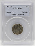 1937-S 5c Buffalo Nickel PCGS MS65