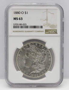 1880-O $1 Morgan Silver Dollar NGC MS63