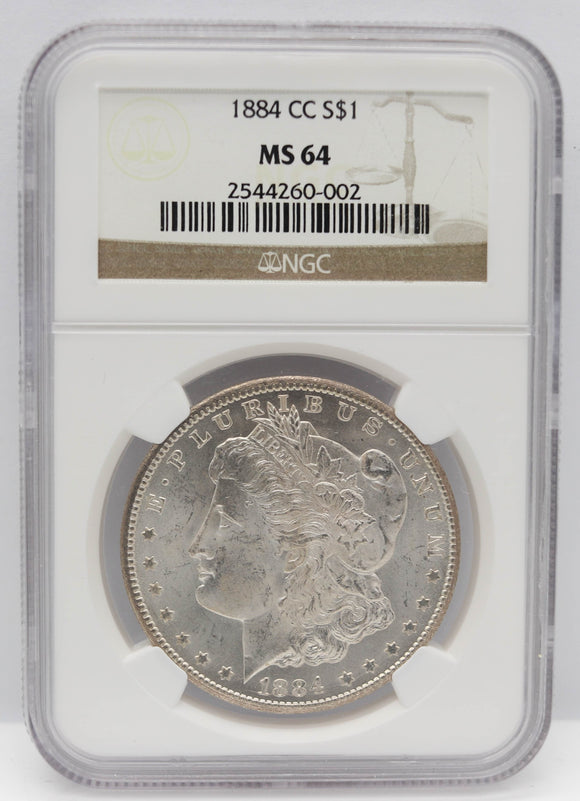 1884-CC $1 Morgan Silver Dollar NGC MS64