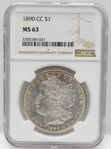 1890-CC $1 Morgan Silver Dollar NGC MS63