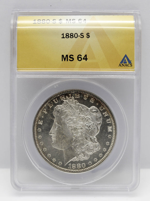 1880-S $1 Morgan Silver Dollar ANACS MS64