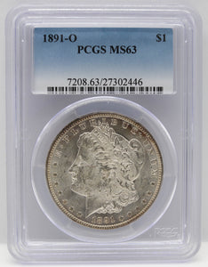 1891-O $1 Morgan Silver Dollar PCGS MS63