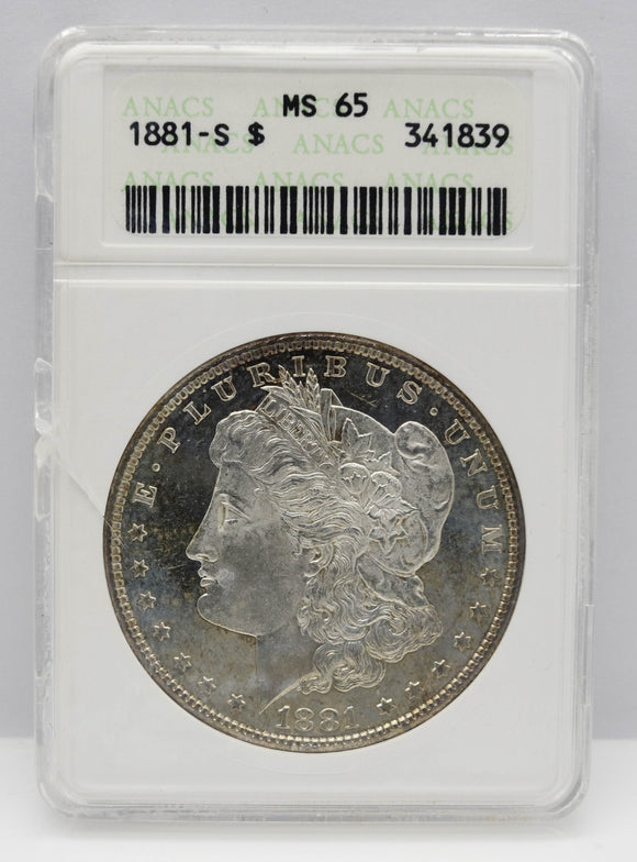 1881-S $1 Morgan Silver Dollar ANACS MS65