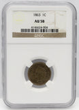 1863 1c Indian Head NGC AU58