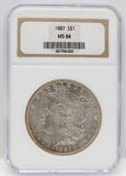 1887 $1 Morgan Silver Dollar NGC MS64
