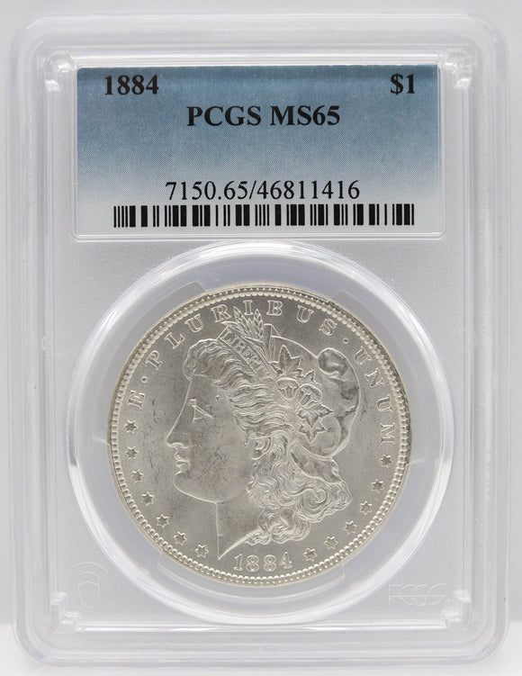 1884 $1 Morgan Silver Dollar PCGS MS65