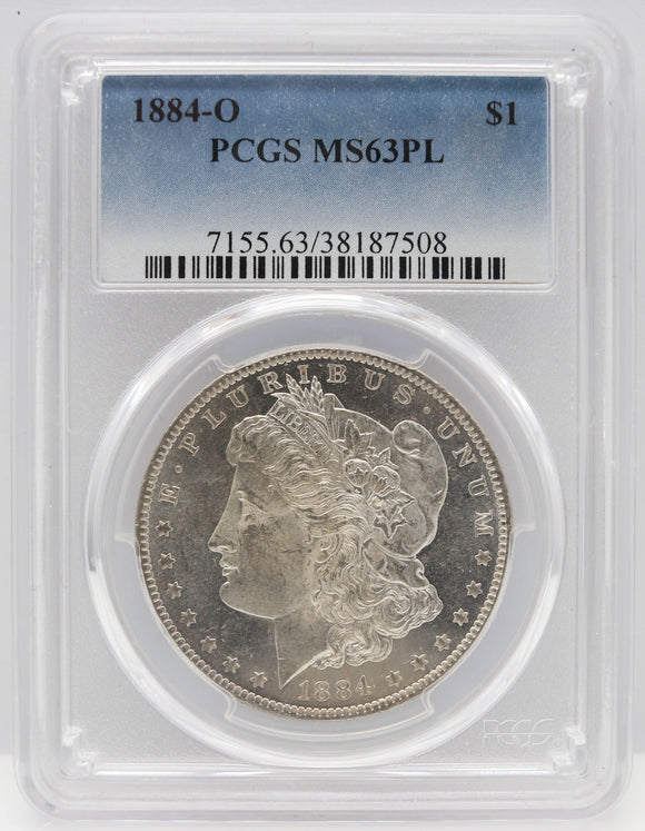 1884-O $1 Morgan Silver Dollar PCGS MS63 PL