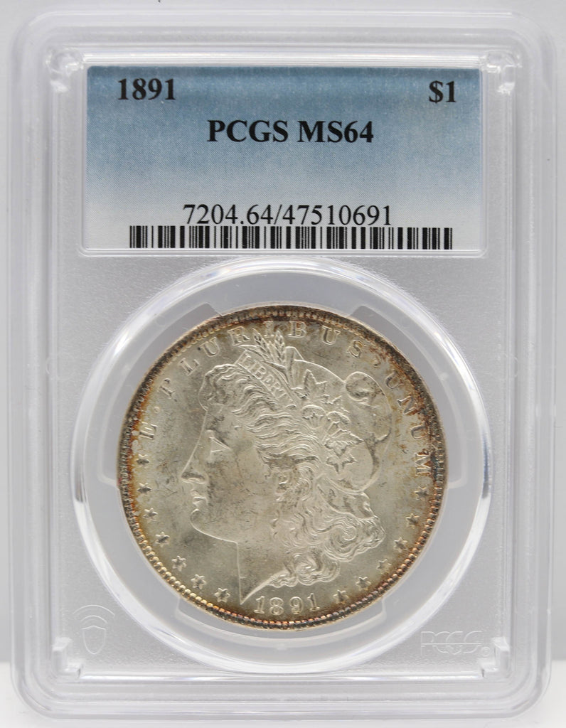 1891 $1 Morgan Silver Dollar PCGS MS64