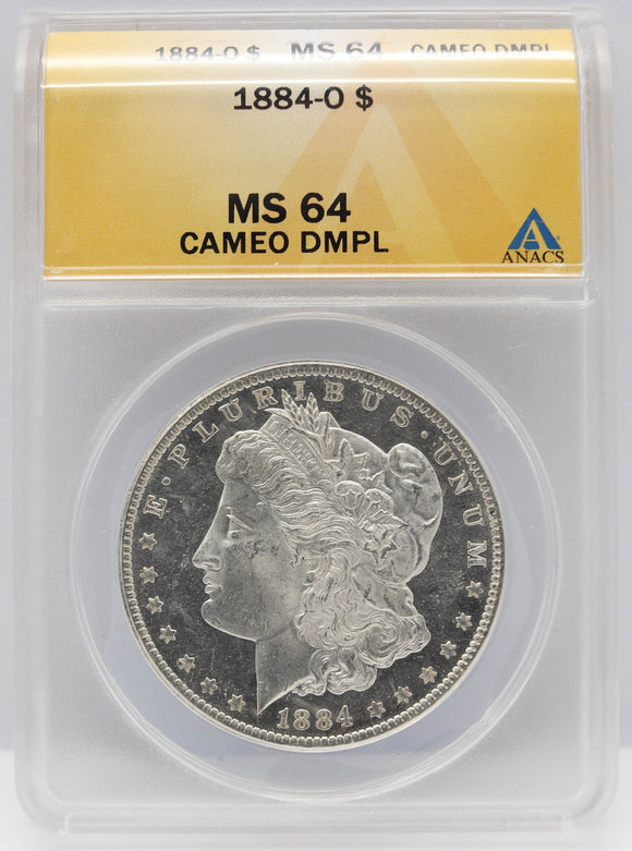 1884-O $1 Morgan Silver Dollar ANACS MS64 Cameo DMPL