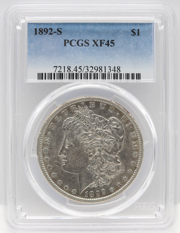 1892-S $1 Morgan Silver Dollar PCGS XF45