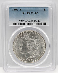 1890-S $1 Morgan Silver Dollar PCGS MS63