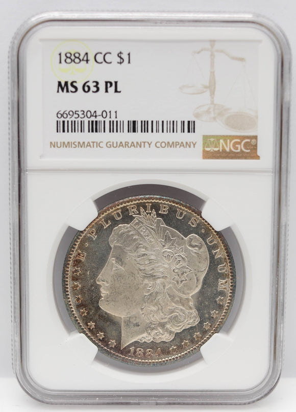 1884-CC $1 Morgan Silver Dollar NGC MS63 PL