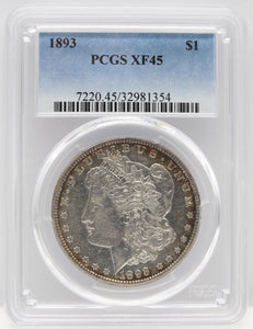 1893 $1 Morgan Silver Dollar PCGS XF45