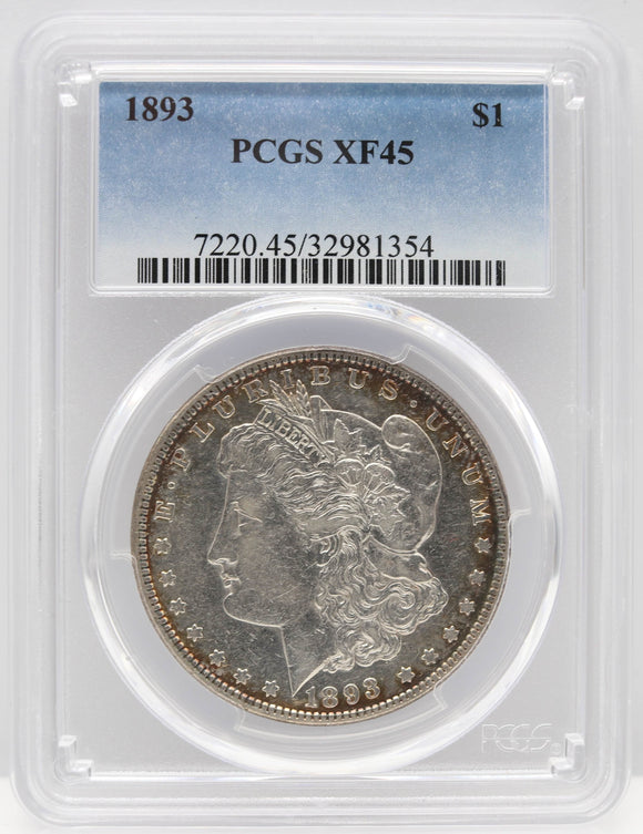 1893 $1 Morgan Silver Dollar PCGS XF45