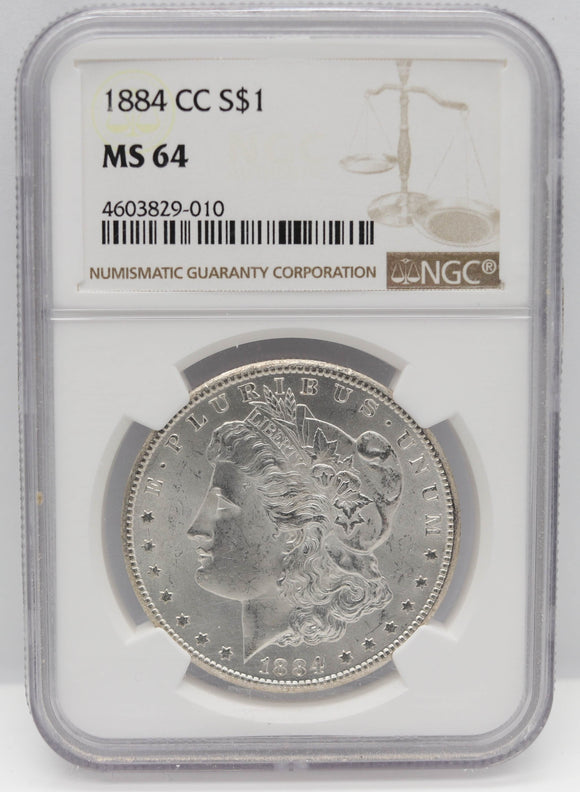 1884-CC $1 Morgan Silver Dollar NGC MS64