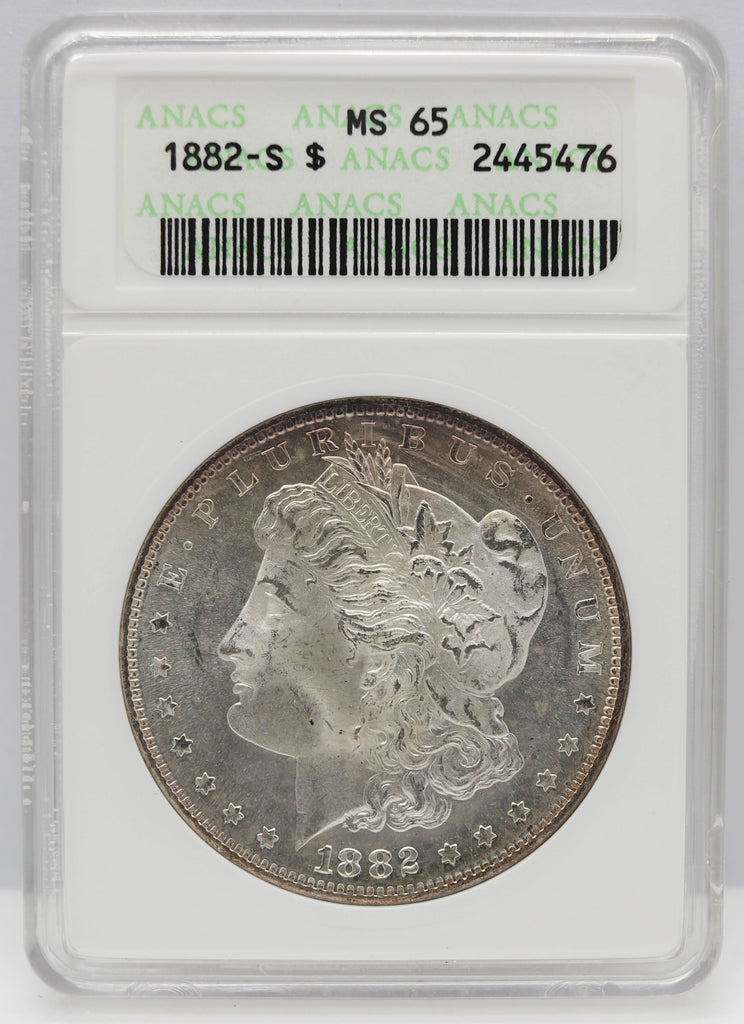 1882-S $1 Morgan Silver Dollar ANACS MS65