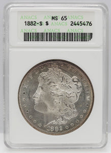 1882-S $1 Morgan Silver Dollar ANACS MS65