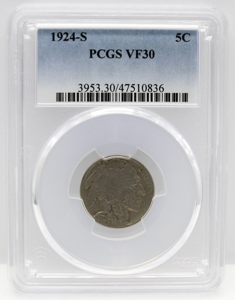 1924-S 5c Buffalo Nickel PCGS VF30