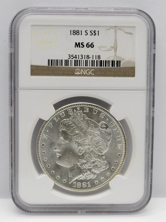 1881-S $1 Morgan Silver Dollar NGC MS66