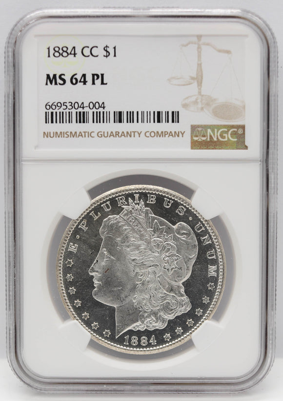 1884-CC $1 Morgan Silver Dollar NGC MS64 PL