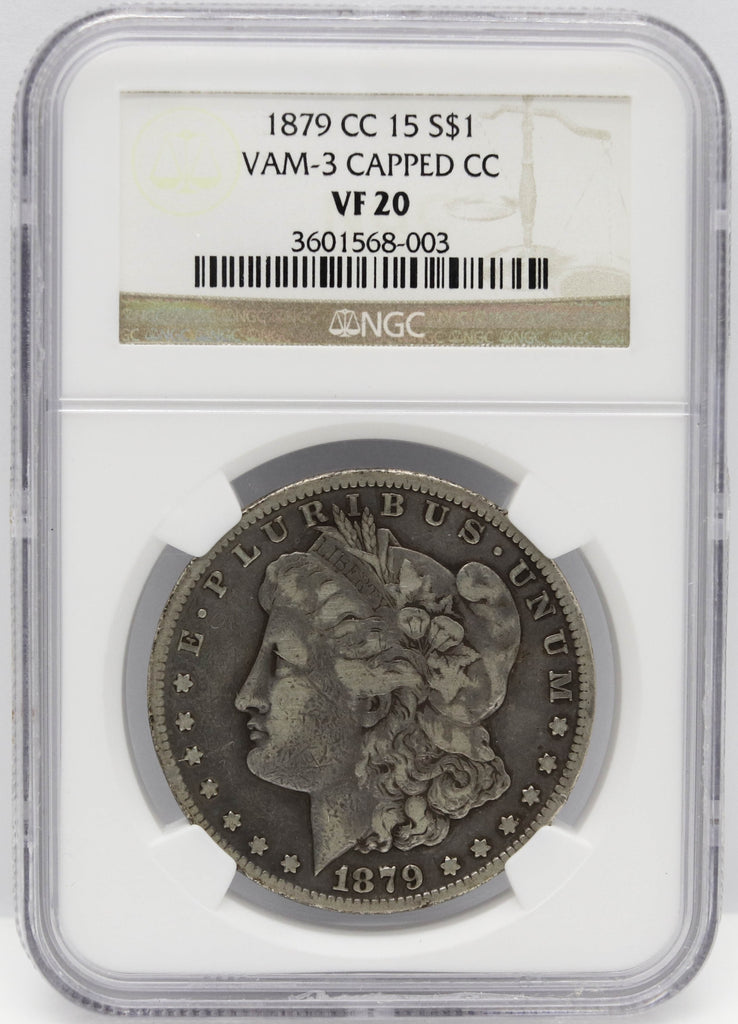 1879-CC $1 Morgan 15 VAM-3 Capped CC NGC VF20