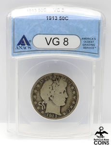 1913 50c Barber ANACS VG8